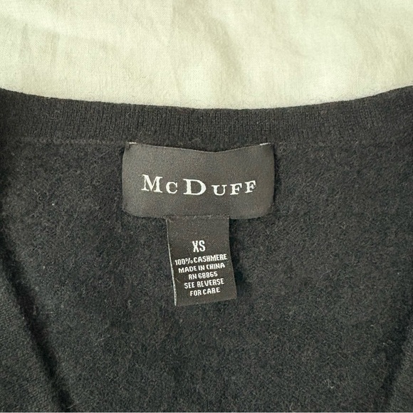 Mc Duff XS Argyle 100% Cashmere V neck Sweater black Y2K high waist - Picture 3 of 4